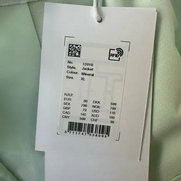 NWT Rains Long Jacket in Mineral, Unisex Size XL - Picture 8 of 8